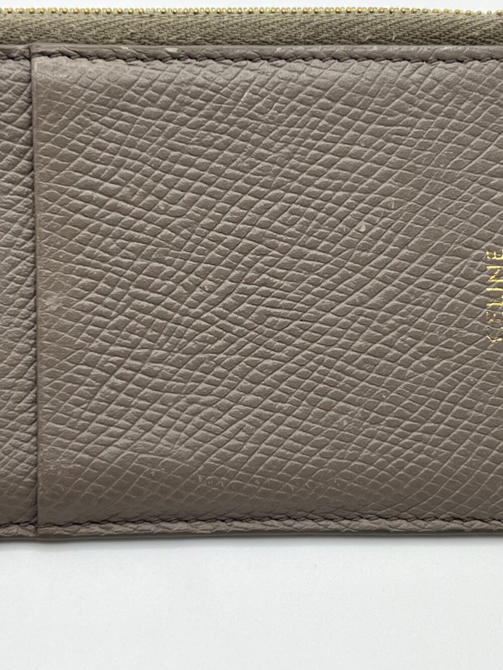 Celine Gray Grained Leather Zipped Compact Card Holder - Picture 5 of 10